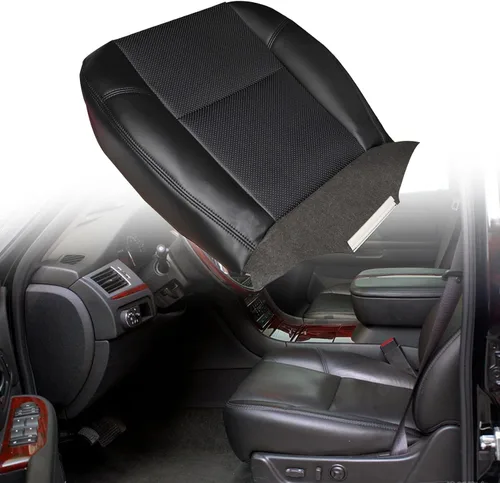 Miniatura 2 de NLQR Funda de Asiento Inferior de Reemplazo de Cuero Perforado para Conductor o Pasajero del Delantero Negro Ébano #194 196 197 Compatible