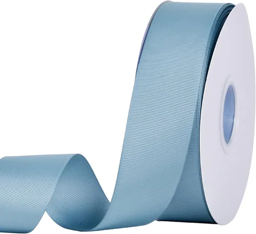 Miniatura 29 de YAMA Rollo de cinta de grogrén sólido, 1 pulgada, 25 yardas para cintas de envoltura de regalos, color blanco