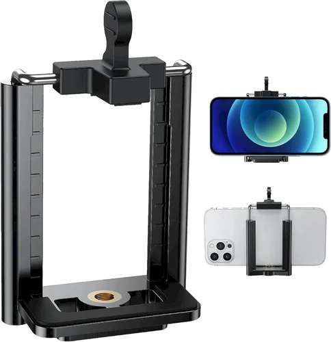 Miniatura 4 de Adaptador de trípode para teléfono celular – Soporte de trípode para iPhone – 7 SE 6 6S Plus 5 5S 5C 4 4S Soporte de clip accesorio conector