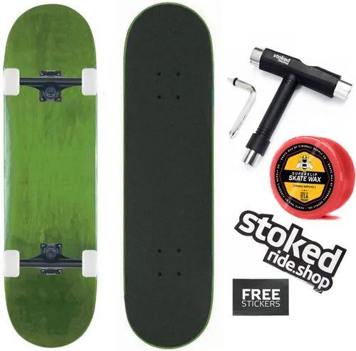 Stoked Ride Shop Patineta completa – Madera de arce fabricada en Estados Unidos – Tabla de skate para adultos, niños, niñas y niños – Totalmente
