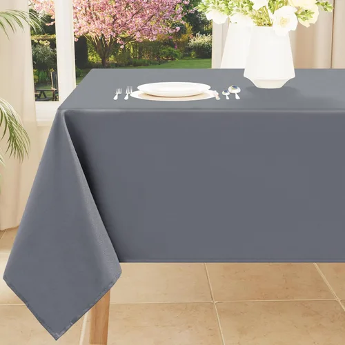 Miniatura 17 de Smiry Mantel rectangular de poliéster impermeable antiarañazos, mantel decorativo de tela lavable para comedor, bufé, fiestas y exteriores, 60 x 84