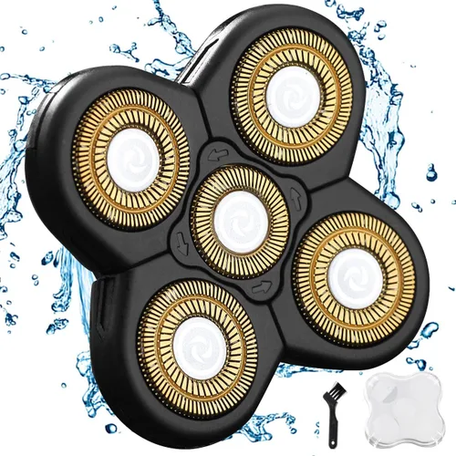 Miniatura 11 de Cabezales de repuesto para afeitadora eléctrica de 6 cuchillas para hombres para calvo y cara (6 cabezas (negro)