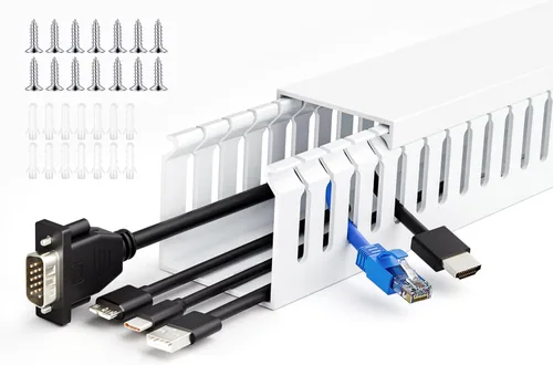 Miniatura 27 de ZhiYo Canaleta de gestión de cables para rack de servidor profesional de A2 pulg. x An2.4 pulg., kit de canaleta de cables de 95 pulg.