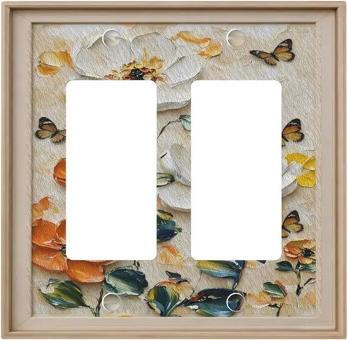 Miniatura 159 de Cubiertas Decorativas de Arte para Interruptores de Luz, Hojas de Otoño, Placa de Pared de Palanca Individual, Cubierta Decorativa de Interruptor