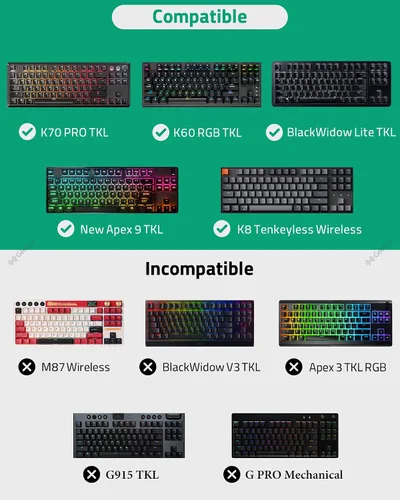 Miniatura 3 de GEEKRIA TKL Funda de teclado compatible con Razer BlackWidow Lite TKL, Keychron K8 / K8 Pro, SteelSeries New Apex 9TKL / Apex ProTKL Gen 3 Bolsa