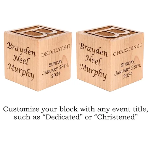 Miniatura 4 de Bloque de madera personalizado para bautizo/dedicación/bautizo, elige entre 3 tamaños, regalo de bautismo para niños, niñas, regalos de dedicación