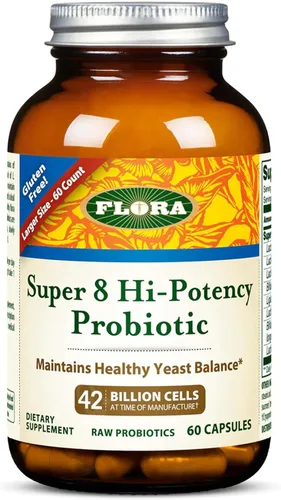 Miniatura 9 de Flora Super 8 Probióticos de alta potencia, 30 unidades, equilibrio saludable de levadura y salud digestiva, para hombres y mujeres, 42 mil millones