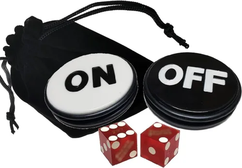 Cyber-Deals Casino Grade - Juego de dados de 2 lados con bolsa de dados de 3 pulgadas + dados de casino originales