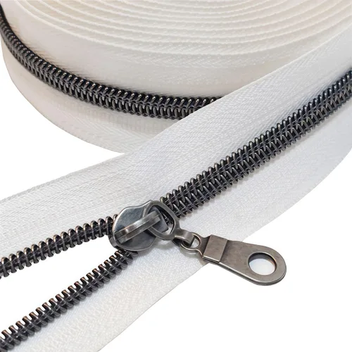 Miniatura 34 de YaHoGa #5 Cremalleras metálicas de nailon color latón antiguo de The Yard Bulk Cinta beige de 10 yardas con 25 unidades de tiradores para costura