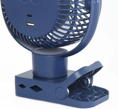 Miniatura 3 de Limitless Breezie - Ventilador portátil con luz LED y banco de energía de 8,000 mAh (azul marino)