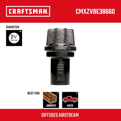 Miniatura 2 de CRAFTSMAN CMXZVBE38660 - Difusor de silenciador de 2-1/2 pulgadas, accesorio para aspiradora en seco y húmedo, accesorio de aspiradora de grado