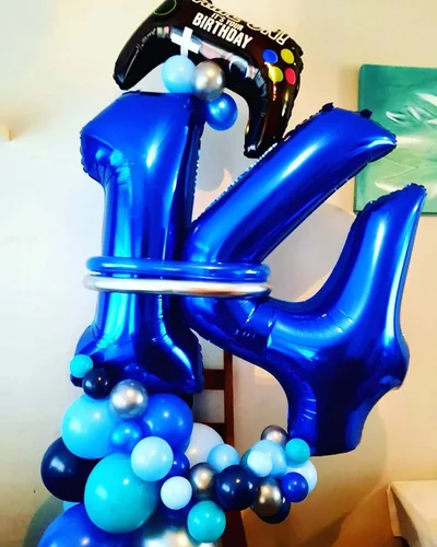 Miniatura 6 de Globos digitales de 40 pulgadas, color azul marino, gigantes, gigantes, gigantes, enormes de aluminio de 14 o 41, globos digitales de Mylar con Azul