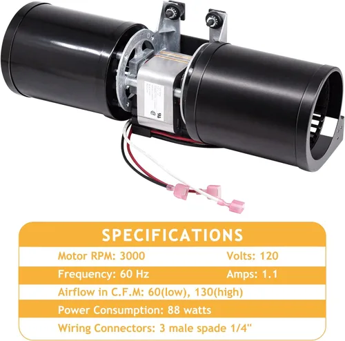 Miniatura 7 de Ventilador de convección 812-3370 para estufa de pellets Quadrafire Classic Bay 1200 FS, para Quadra-Fire Classic Bay CB1200 modelo independiente