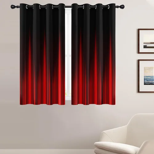 Miniatura 29 de Coxila Cortinas 100% opacas en negro y beige de 42 x 63 pulgadas, cortinas góticas degradadas con aislamiento térmico para dormitorio