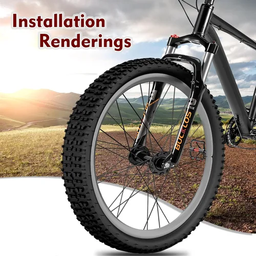 Miniatura 7 de BUCKLOS 26 x 4.0 pulgadas Fat Tire MTB Horquilla de suspensión, 3.937 in cubo de espaciado de viaje 5.315 in 1 1/8 tubo recto Bloqueo manual 0.354