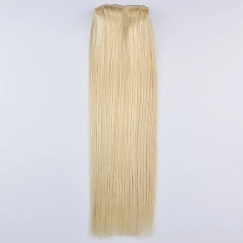 Miniatura 2 de TRESSMATCH® Extensiones de cabello humano Remy con clip de 20 a 22 pulgadas, grueso a puntas, rubio decolorado (sólido613), juego de cabeza completa