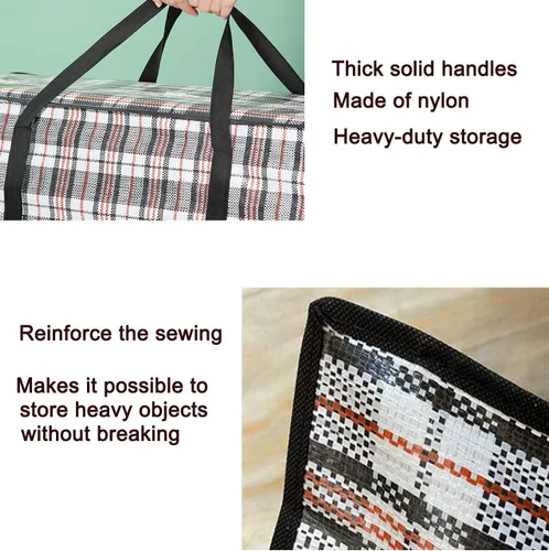 Miniatura 3 de Bolsas de mudanza extragrandes resistentes, bolsas de almacenamiento organizadoras gigantes de 168L con cremallera duradera, bolsas resistentes al