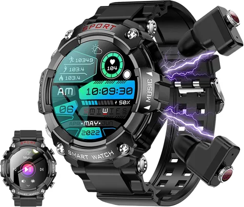 Reloj inteligente con auriculares, pantalla HD de 1.52 pulgadas, relojes inteligentes 2 en 1 para hombres y mujeres, reloj de seguimiento de
