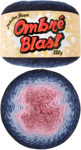 Miniatura 16 de JubileeYarn Hilo Ombré Blast - 220g/pastel Algodón Peso Bebé - Cripta de Hielo - 1 Pastel 119 Cripta de hielo