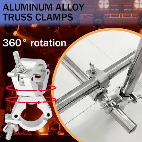 Miniatura 3 de Abrazadera giratoria de armadura de iluminación para luces, abrazadera de armadura de doble cabezal, abrazadera de tubo giratorio dual de 30 mm-35