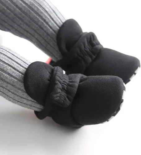 Miniatura 3 de HsdsBebe Unisex Newborn Baby Cotton Booties Non-Slip Sole for Toddler Boys Girls Infant Winter Warm Fleece Cozy Socks Shoes