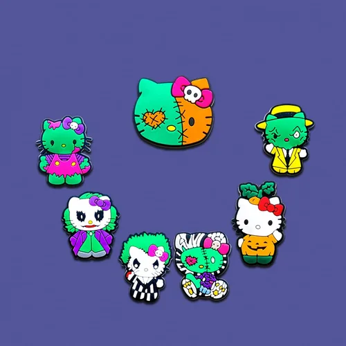 Miniatura 5 de Dijes de zapatos de dibujos animados de Halloween para decoración de sandalias, pulseras, dijes de terror para adultos, adolescentes, niños