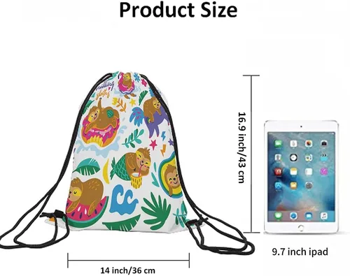 Miniatura 6 de Beabes Llama Rosa Animal Cordón Bolsas Mochila Bolsa Gimnasio Saco Cordón Bolsa, Multi-a22, Mochilas de viaje