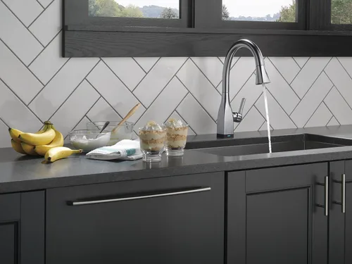 Miniatura 7 de Delta Faucet Mateo Touch - Grifo de cocina de níquel cepillado, grifos de cocina con rociador extraíble, grifo de fregadero de cocina, grifo táctil