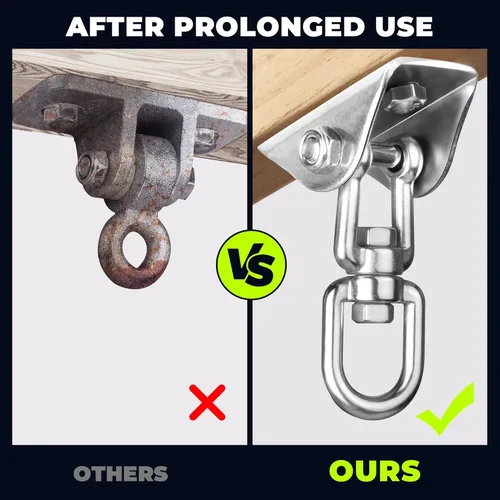 Miniatura 2 de Perchas de columpio resistentes para juegos de madera, capacidad de 2000 libras, colgador de hamaca giratorio de acero inoxidable 360, accesorios