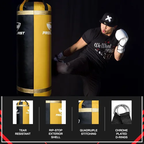 Miniatura 3 de 4 pies XL 135 libras Bolsa de Golpes y Patadas Pesada para Adultos, Boxeo, MMA, Artes Marciales, Muay Thai, Equipo de Entrenamiento de Fuerza