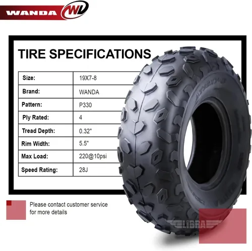 Miniatura 3 de WANDA 2 nuevos neumáticos deportivos ATV 19x7-8 4PR - 10038