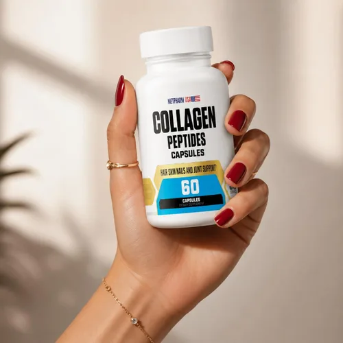 Miniatura 9 de Cápsulas de péptidos de colágeno, 1000 mg, piel y cabello, uñas y soporte articular, 30 porciones