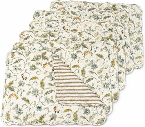Miniatura 7 de C&F Home Sophia - Juego de 6 manteles individuales acolchados de 100 % algodón, 13 x 19 pulgadas, versátil, para verano, otoño, cosecha, enrejado