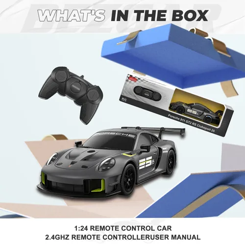 Miniatura 5 de BEZGAR Auto Porsche a control remoto - Auto de juguete Porsche 911 GT2 RS con licencia oficial 1:24 Modelo de Auto RC Porsche, regalo para niños