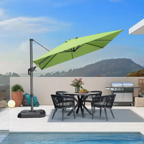Miniatura 92 de PURPLE LEAF Sombrilla de Patio de 8 Pies para Exteriores Sombrilla Cantilever Cuadrada de Aluminio Sombrilla Offset con Rotación de 360 Grados
