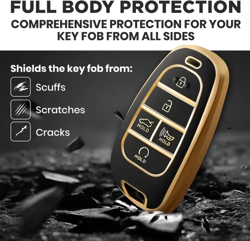 Miniatura 3 de Lucrum Compatible con funda para llavero Hyundai y llavero de cuero, funda para llavero para Santa Fe, Sonata, Tucson, Grandeur, Ioniq 5, Palisade