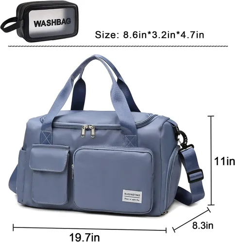 Miniatura 272 de Pequeña bolsa de gimnasio para mujer, bolsa de viaje con compartimento para zapatos