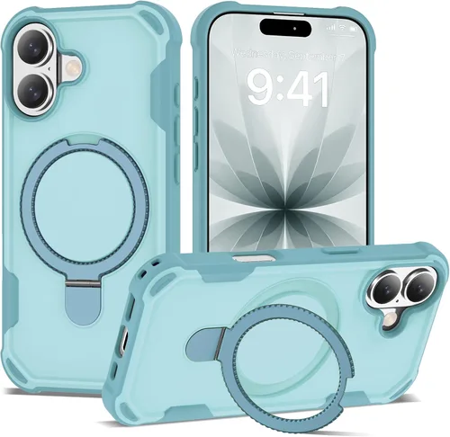 Miniatura 27 de Funda compatible con iPhone 12 y 12 Pro de 6.1 pulgadas con soporte de anillo magnético [protección militar contra caídas] [compatible con MagSafe]