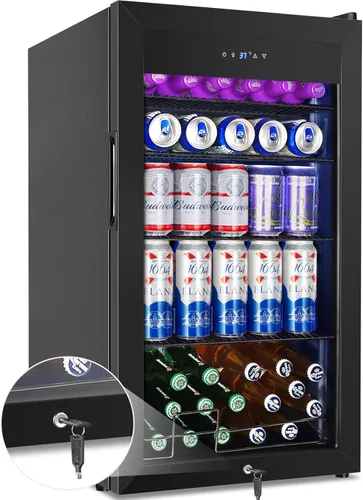 Miniatura 10 de Refrigerador Enfriador de Vinos de 8 Botellas, Refrigerador Pequeño de Vino, Mini Refrigerador de Vino de Encimera con Puerta de Vidrio, Bodegas