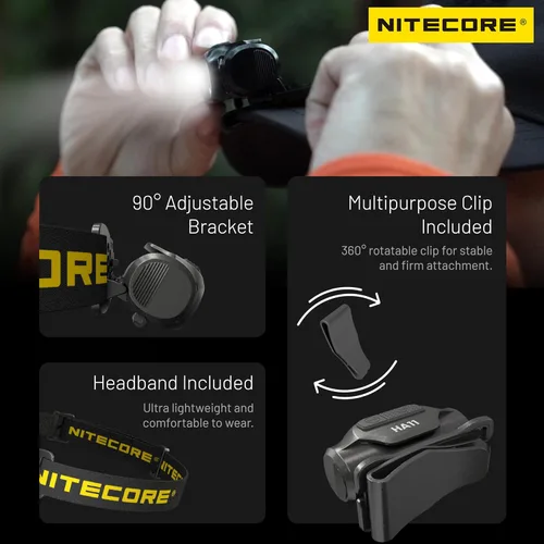 Miniatura 6 de Nitecore HA11 240 lúmenes Ultra Ligero AA Faro de doble haz etiqueta para faros delanteros (diadema normal)