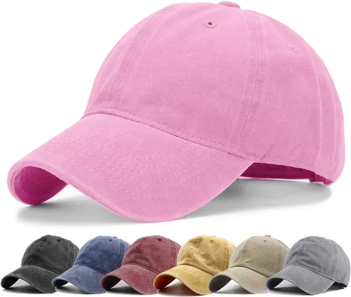 Miniatura 21 de HH HOFNEN Gorra de béisbol de algodón de sarga lavada y desgastada, vintage, ajustable, para hombre y mujer