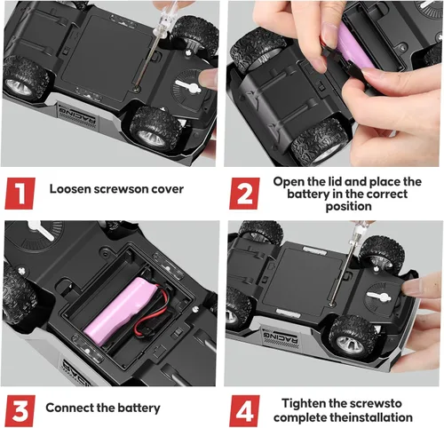 Miniatura 8 de 1:24 Coche RC Juguetes, Camión RC Todo Terreno de Alta Velocidad 2WD con Luz y Espacio de Carga, Vehículos Todo Terreno de 2.4GHz Control Remoto