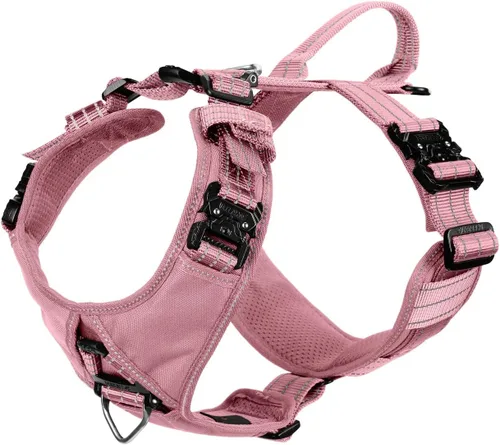 Miniatura 6 de ICEFANG Arnés de correa para perro con 4 hebillas de metal, para perro de tamaño mediano, chaleco K9, pecho en forma de Y, arnés ajustable