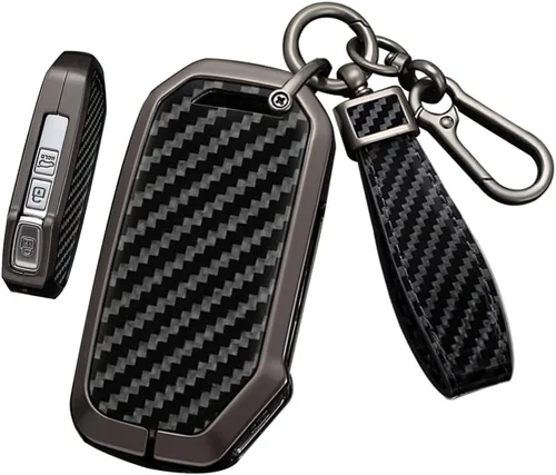 SANRILY Funda de fibra de carbono con patrón de 3 a 4 botones para llavero Kia Soul EV6 Sportage Telluride Forte K3 Cerato Sorento Rio Rio5 Optima