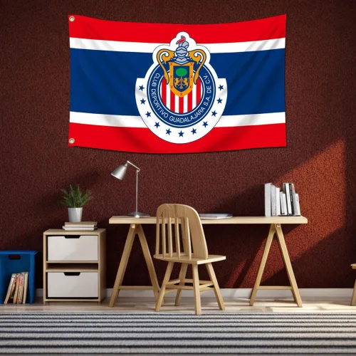 Miniatura 4 de Eksent Bandera de Guadalajara de 3 x 5 pies para fanáticos de Chivas (poliéster 150D brillante y vibrante, diseño de ojales de latón)