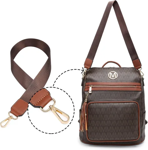 Miniatura 63 de MKP COLLECTION Mochila de moda para mujer, bolsa convertible grande para mujer, mochila de viaje, bolsa de hombro, juego de 2 piezas con borla, Beige