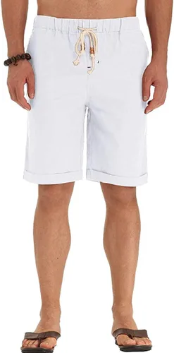 Miniatura 59 de Sailwind Pantalones cortos de lino para hombre, pantalones cortos casuales de playa con cordón