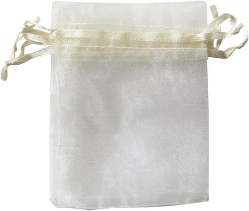 Miniatura 10 de ATCG 50 bolsas de organza grandes con cordón de 8 x 12 pulgadas, decoración de festivales, bodas, fiestas, bolsas de maquillaje (blanco)