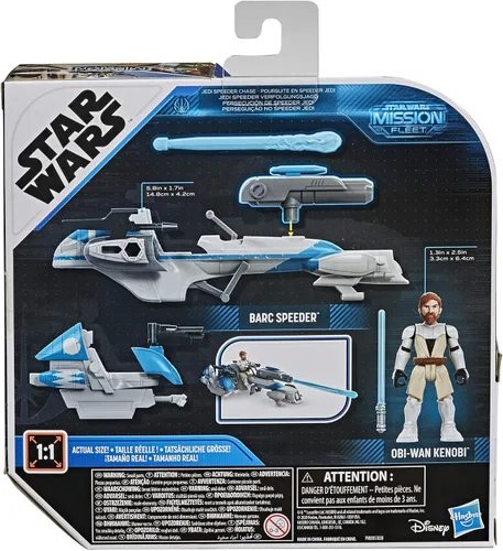 Miniatura 3 de STAR WARS Mission Fleet Expedition Class OBI-Wan Kenobi Jedi Speeder Chase, figura y vehículo a escala de 2.5 pulgadas, juguetes para niños a partir