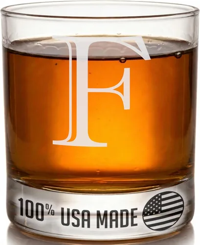 Miniatura 29 de Monograma grabado de cristal de whisky Rocks de 11 onzas (letra S), regalos de bourbon personalizados de la A-Z para hombres, día del padre, vidrio